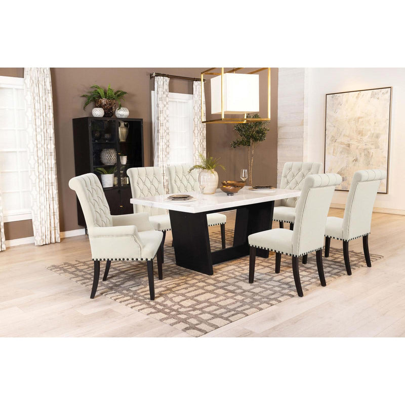 Coaster Furniture Osborne Dining Table with Marble Top and Trestle Base 115511 IMAGE 9