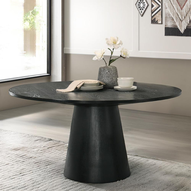 Acme Furniture Round Froja Dining Table with Pedestal Base DN01802 IMAGE 1