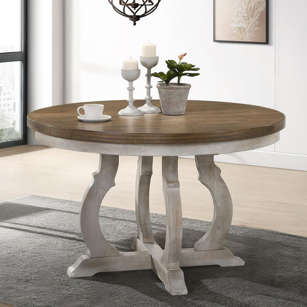 Acme Furniture Round Cillin Dining Table with Pedestal Base DN01805 IMAGE 1