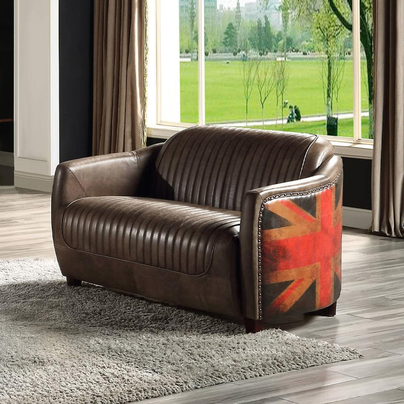 Acme Furniture Brancaster Stationary Leather Loveseat LV01810 IMAGE 1