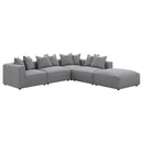 Coaster Furniture Jennifer 551596 Square Upholstered Ottoman - Grey IMAGE 3