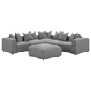  Coaster Furniture Jennifer 551596 Square Upholstered Ottoman - Grey IMAGE 5