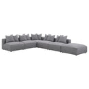  Coaster Furniture Jennifer 551596 Square Upholstered Ottoman - Grey IMAGE 7