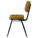  Coaster Furniture Misty 110642 Leather Upholstered Dining Side Chair - Camel IMAGE 4