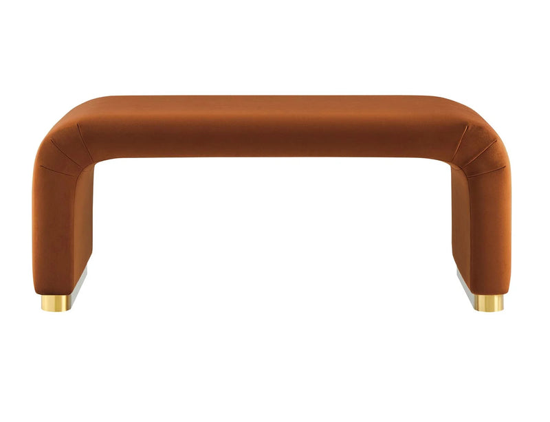 EEI-6735-BRA-RUS-Velvet Waterfall Ottoman in Brass(Rust)