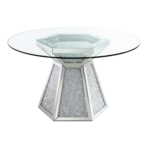 Coaster Furniture Round Dining Table with Glass Top and Pedestal Base 115561 IMAGE 1