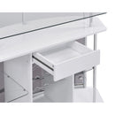  Coaster Furniture Gideon 182235 Curved Glass Top Home Bar Cabinet - White High Gloss IMAGE 3