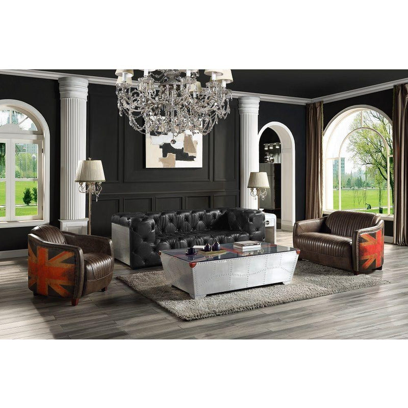 Acme Furniture Brancaster Stationary Leather Loveseat LV02285 IMAGE 2