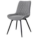  Coaster Furniture Diggs 193312 Upholstered Swivel Dining Side Chair - Grey IMAGE 3