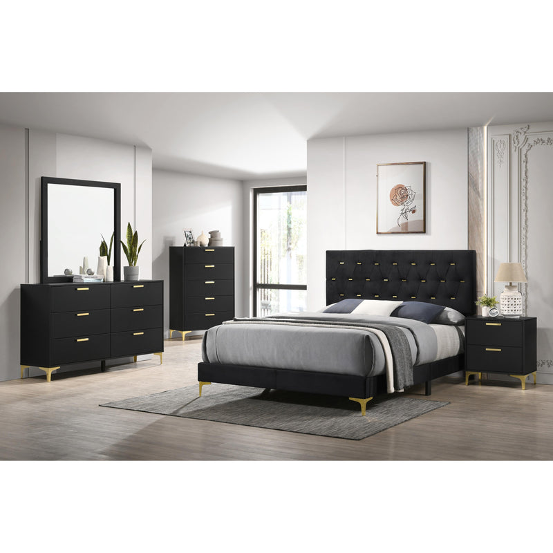  Coaster Furniture Kendall 224451KE Upholstered Eastern King Panel Bed - Black IMAGE 6