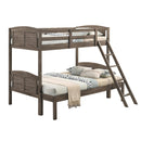  Coaster Furniture Flynn 400809 Wood Twin Over Full Bunk Bed - Weathered Brown IMAGE 2