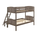  Coaster Furniture Flynn 400809 Wood Twin Over Full Bunk Bed - Weathered Brown IMAGE 3