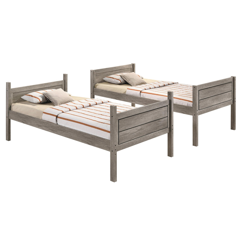  Coaster Furniture Ryder 400818 Wood Twin Over Twin Bunk Bed - Weathered Taupe IMAGE 3