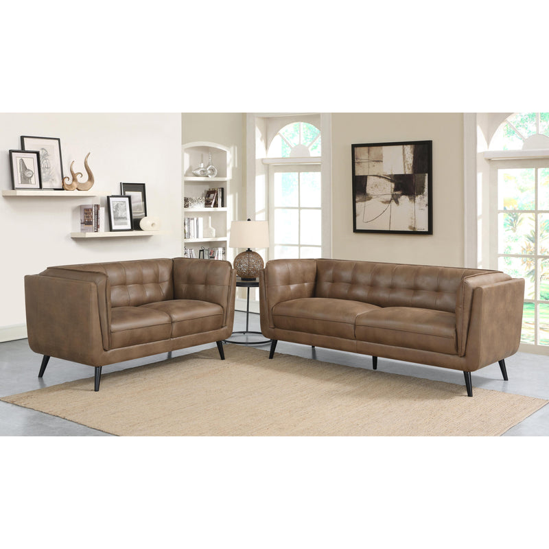 Coaster Furniture Thatcher Stationary Leather Look Loveseat 509422 IMAGE 9