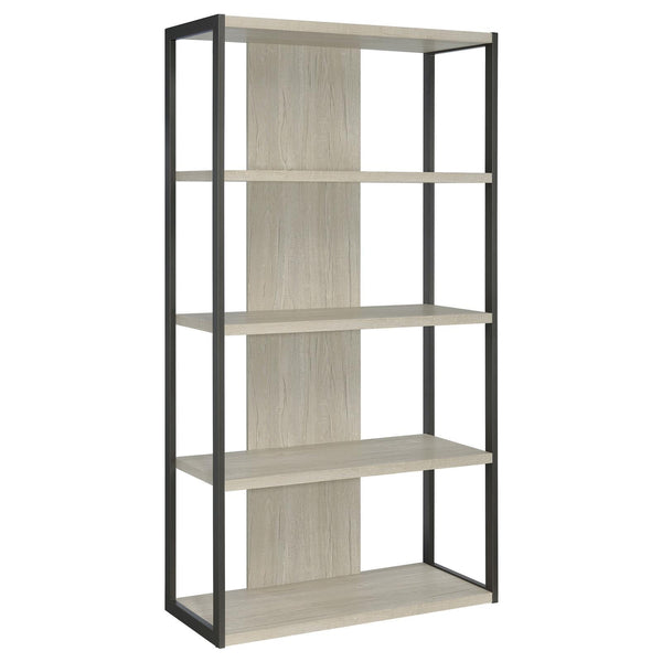  Coaster Furniture Loomis 805883 72-inch 4-shelf Bookshelf - Whitewashed Grey IMAGE 1