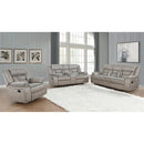  Coaster Furniture Greer 651351 Upholstered Motion Reclining Sofa - Taupe IMAGE 2