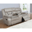 Coaster Furniture Greer 651352 Upholstered Motion Reclining Loveseat - Taupe IMAGE 6