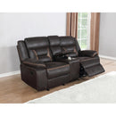  Coaster Furniture Greer 651355 Upholstered Motion Reclining Loveseat - Brown IMAGE 5