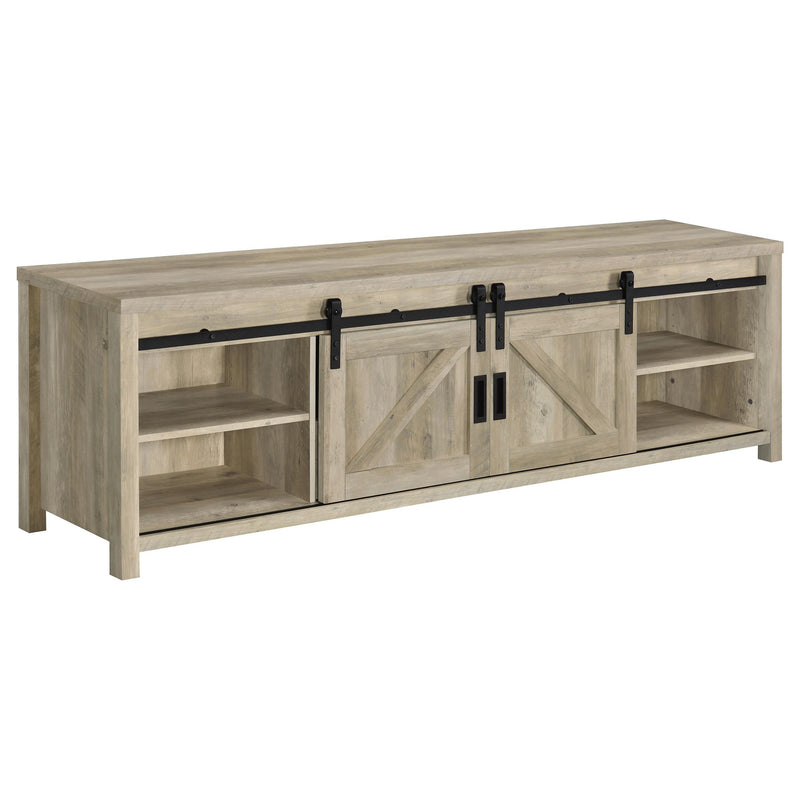 Coaster Furniture Madra 736263 Rectangular TV Console With 2 Sliding Doors - Antique Pine IMAGE 3