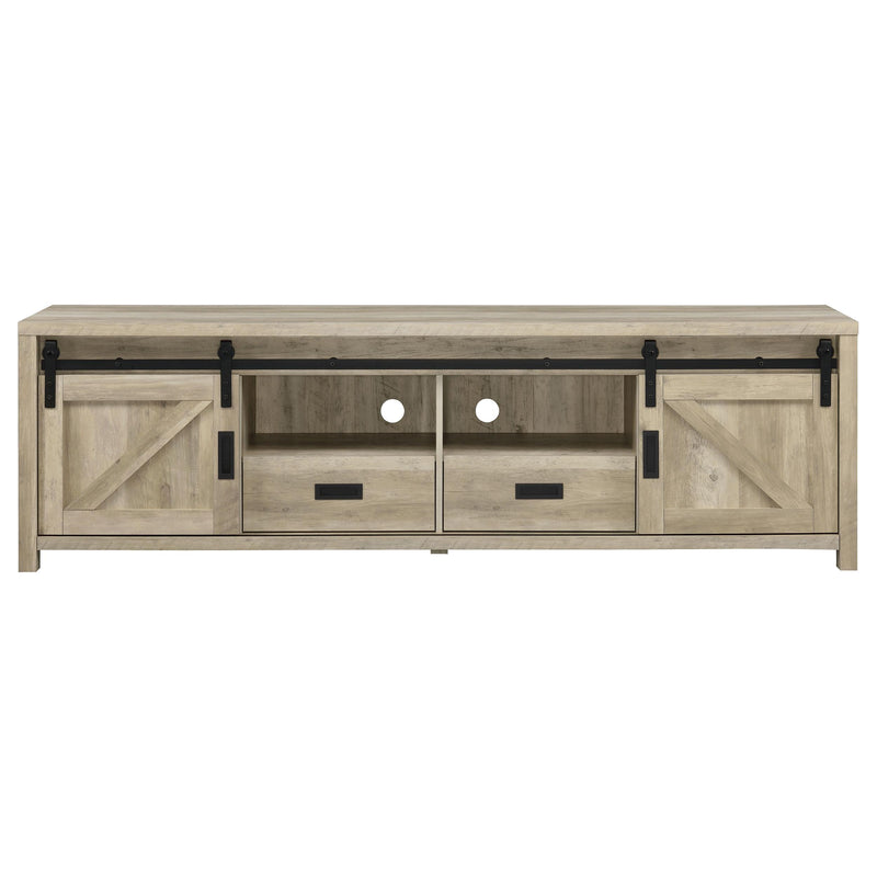 Coaster Furniture Madra 736263 Rectangular TV Console With 2 Sliding Doors - Antique Pine IMAGE 4