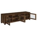Coaster Furniture Sachin 736293 Rectangular TV Console With Glass Doors - Dark Pine IMAGE 2