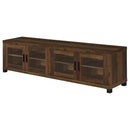 Coaster Furniture Sachin 736293 Rectangular TV Console With Glass Doors - Dark Pine IMAGE 4