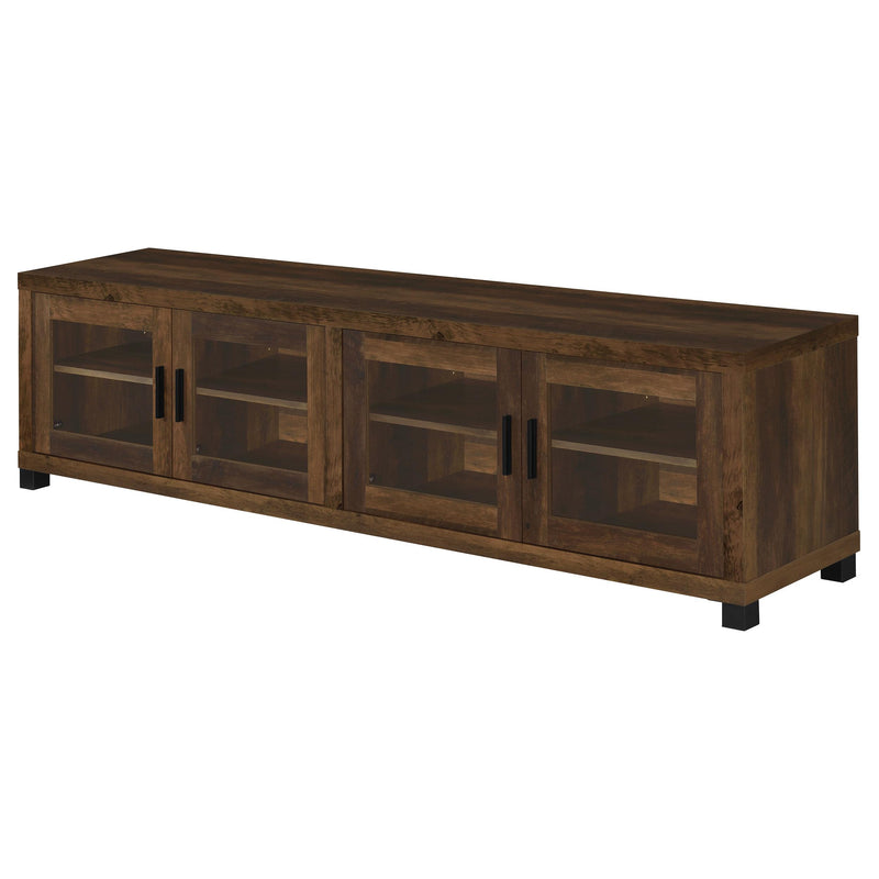 Coaster Furniture Sachin 736293 Rectangular TV Console With Glass Doors - Dark Pine IMAGE 4