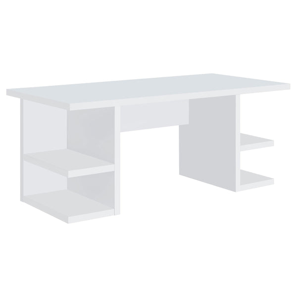 Coaster Furniture Alice 801455 Writing Desk White With Open Shelves - White IMAGE 1