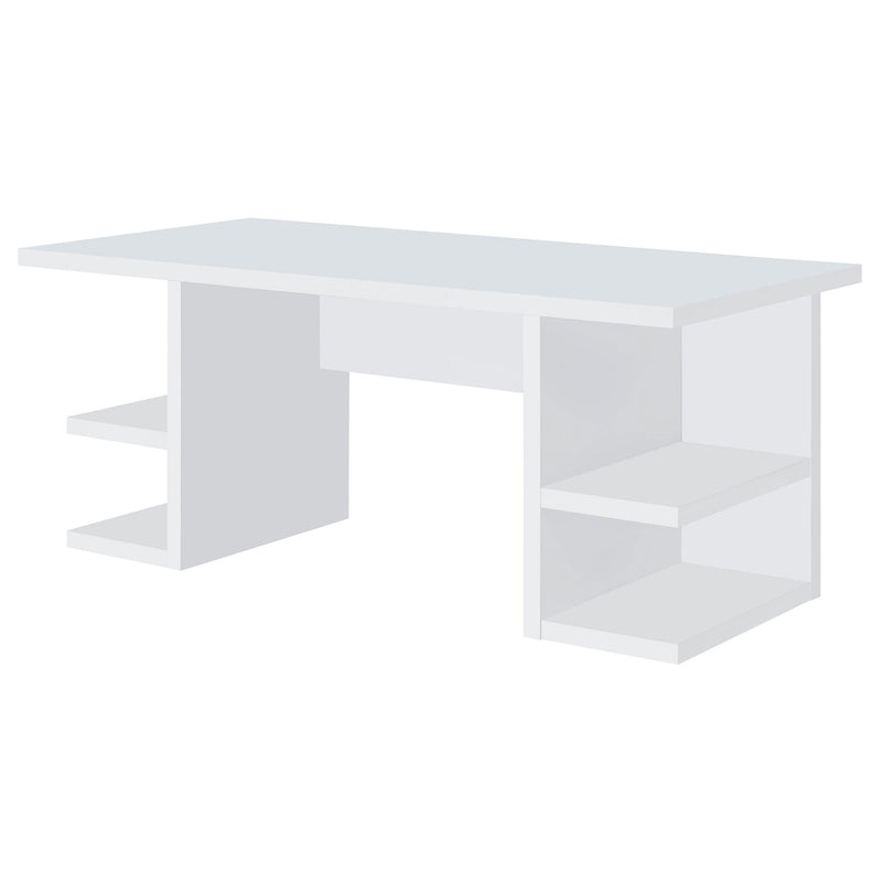 Coaster Furniture Alice 801455 Writing Desk White With Open Shelves - White IMAGE 3