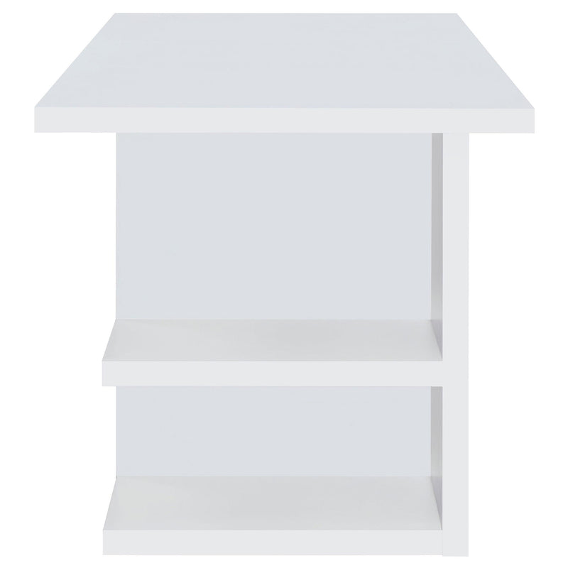 Coaster Furniture Alice 801455 Writing Desk White With Open Shelves - White IMAGE 4