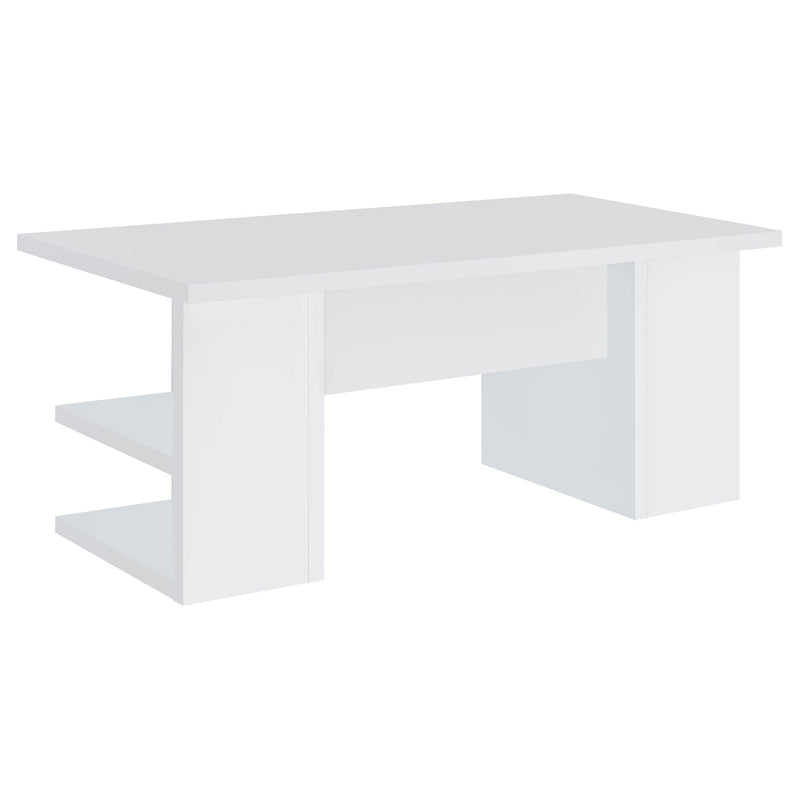 Coaster Furniture Alice 801455 Writing Desk White With Open Shelves - White IMAGE 5