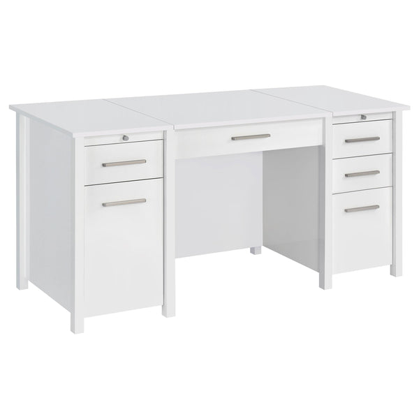 Coaster Furniture Dylan 801573 4-Drawer Lift Top Office Desk - White IMAGE 1