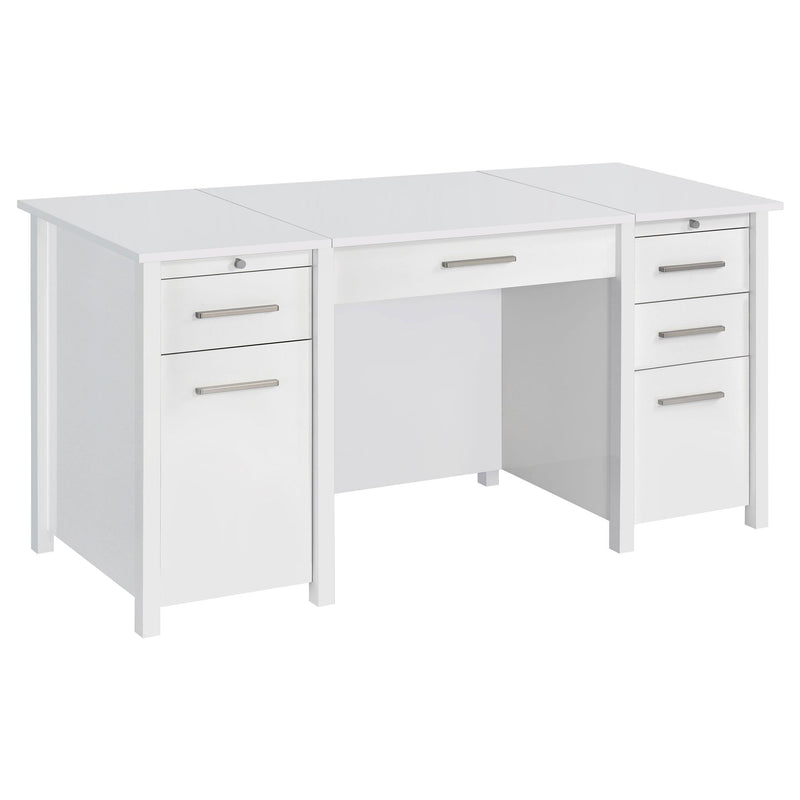 Coaster Furniture Dylan 801573 4-Drawer Lift Top Office Desk - White IMAGE 1