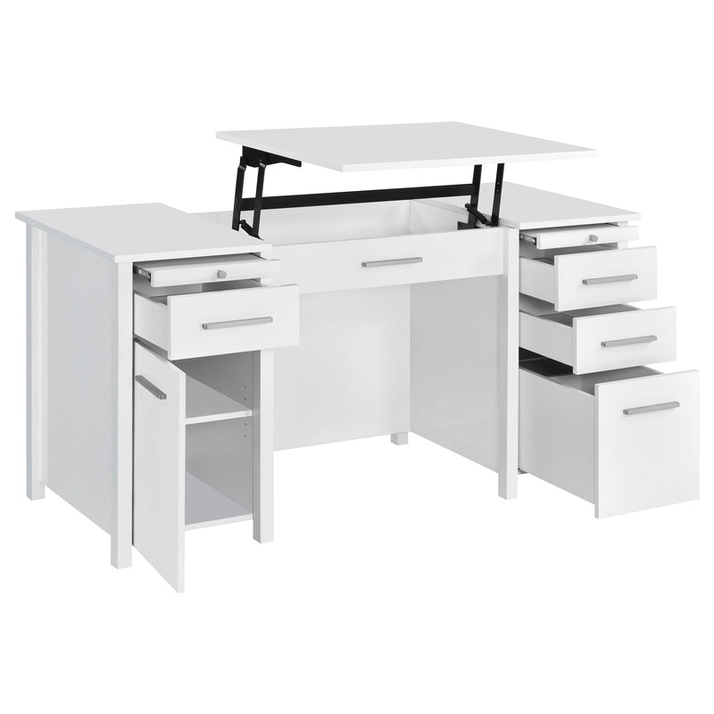 Coaster Furniture Dylan 801573 4-Drawer Lift Top Office Desk - White IMAGE 2