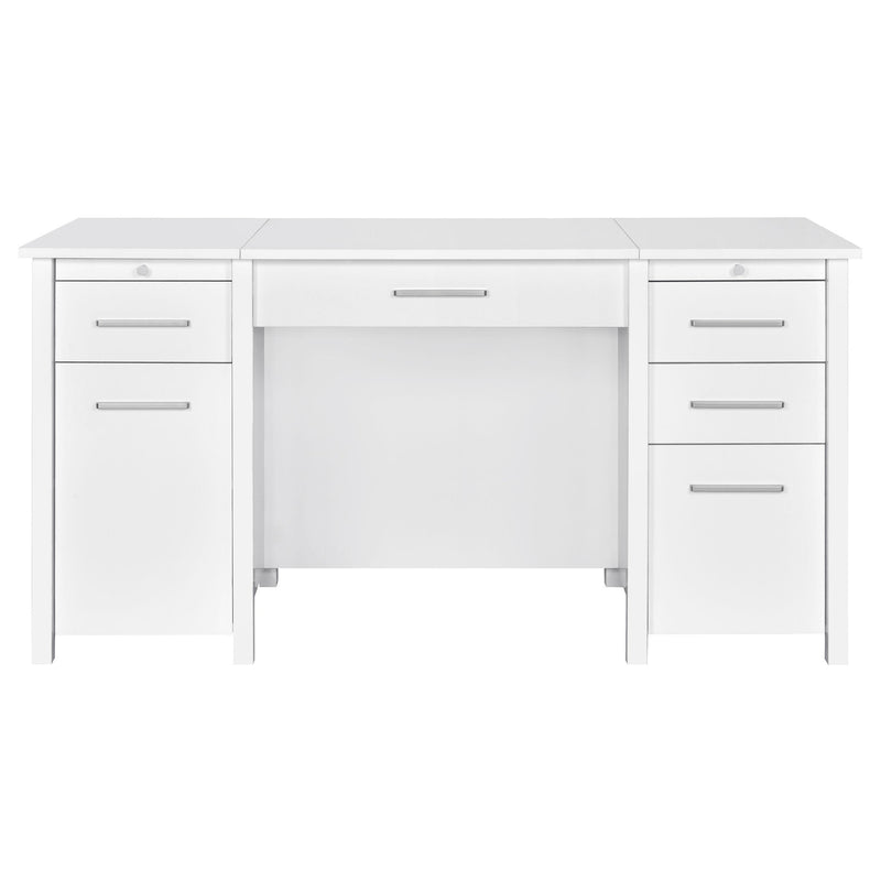 Coaster Furniture Dylan 801573 4-Drawer Lift Top Office Desk - White IMAGE 3