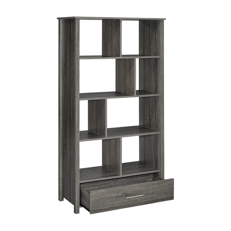 Coaster Furniture Dylan 801577 68-inch 4-shelf Storage Bookshelf - Weathered Grey IMAGE 3