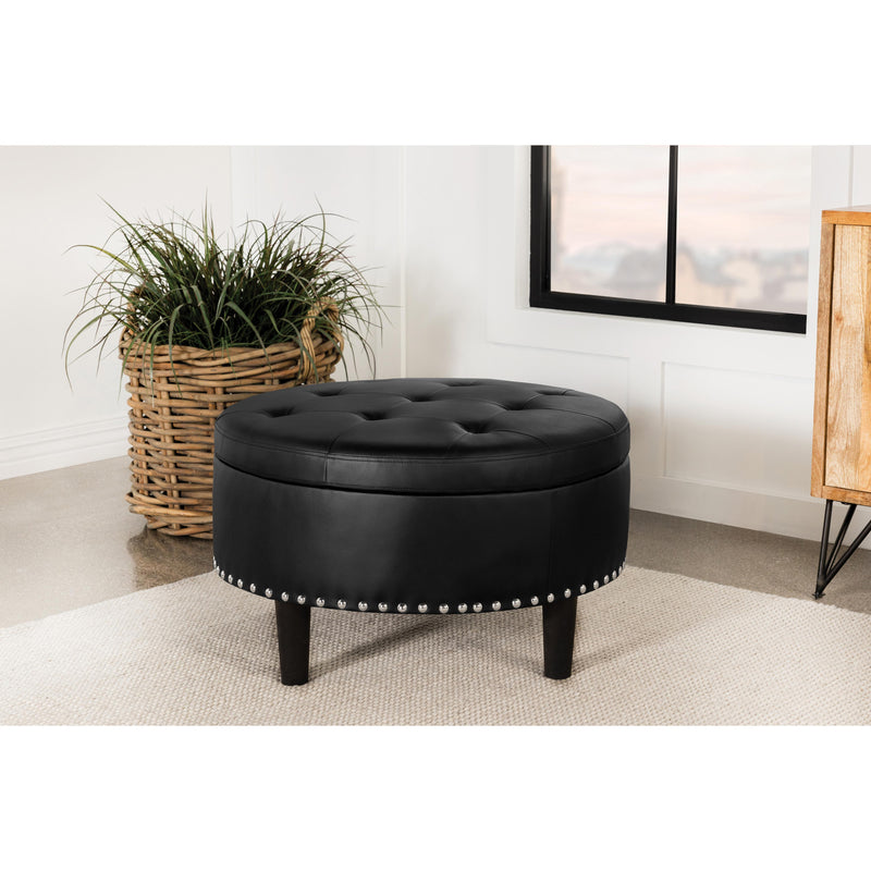 Coaster Furniture Jace Leatherette Storage Ottoman 914144 IMAGE 2