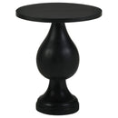  Coaster Furniture Dianella 915108 Round Pedestal Base Accent Side Table - Black Stain IMAGE 1