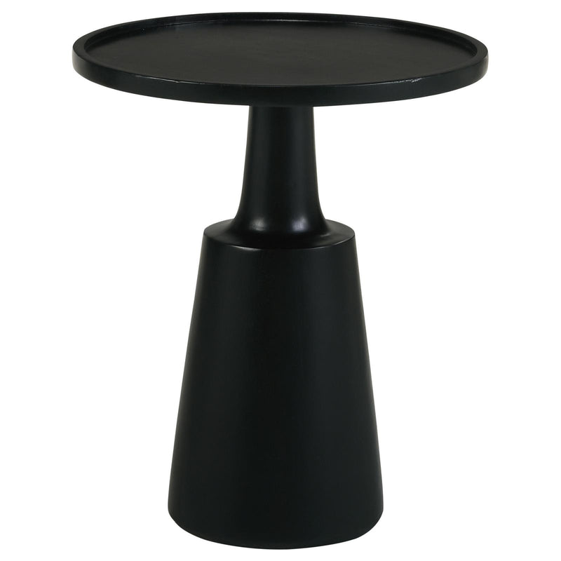 Coaster Furniture Ixia 915109 Round Solid Mango Wood Accent Side Table - Black Stain IMAGE 1