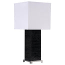  Coaster Furniture Bridle 920204 25-inch Square Shade Faux Crocodile Table Lamp - Black IMAGE 1
