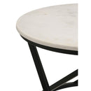 Coaster Furniture Miguel 931227 Round Marble Top Coffee Table - White and Black IMAGE 4