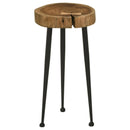  Coaster Furniture Keith 936181 Round Solid Tree Trunk Side Table - Natural and Black IMAGE 1