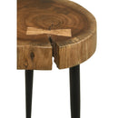  Coaster Furniture Keith 936181 Round Solid Tree Trunk Side Table - Natural and Black IMAGE 3