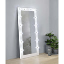  Coaster Furniture Zayan 969558 32 x 71 Inch Floor Mirror LED Lighting - White Gloss IMAGE 2