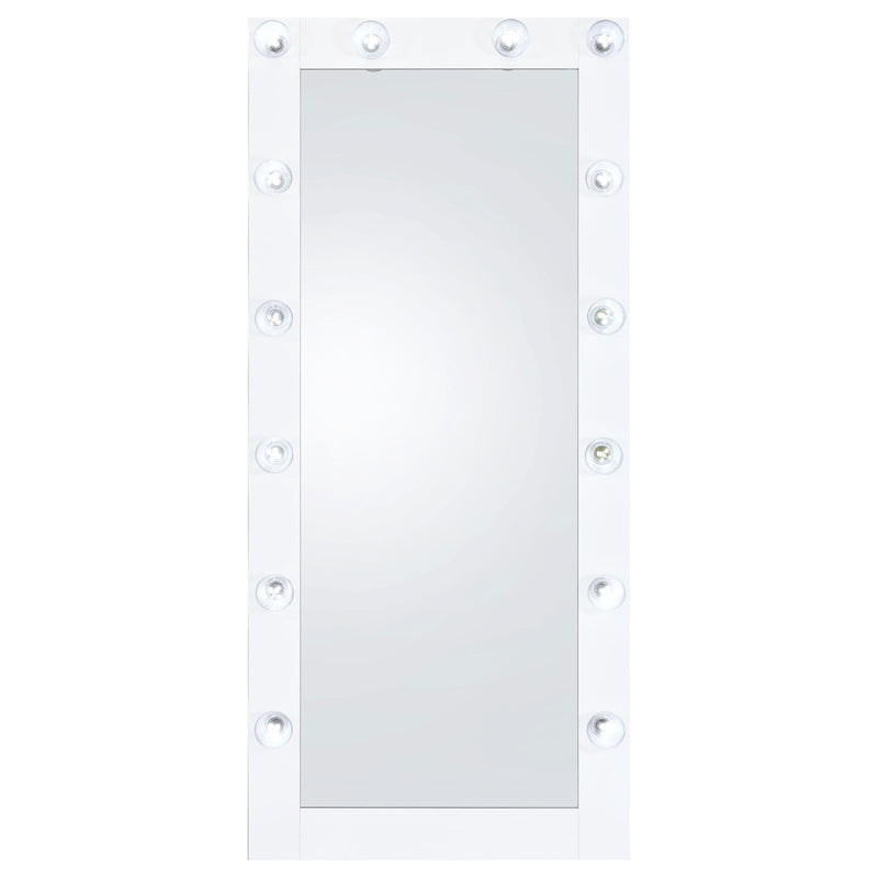  Coaster Furniture Zayan 969558 32 x 71 Inch Floor Mirror LED Lighting - White Gloss IMAGE 5
