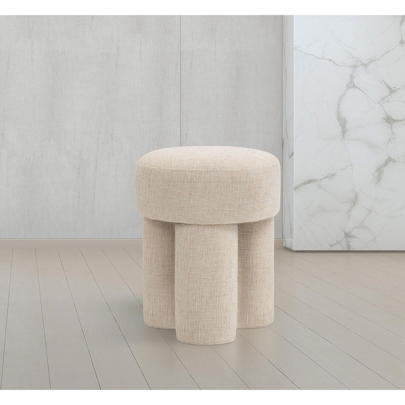 Meridian Larson Beige Polyester Fabric Ottoman/Stool IMAGE 2