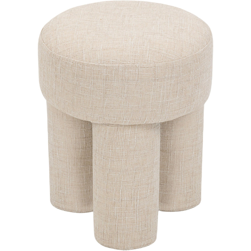 Meridian Larson Beige Polyester Fabric Ottoman/Stool IMAGE 3