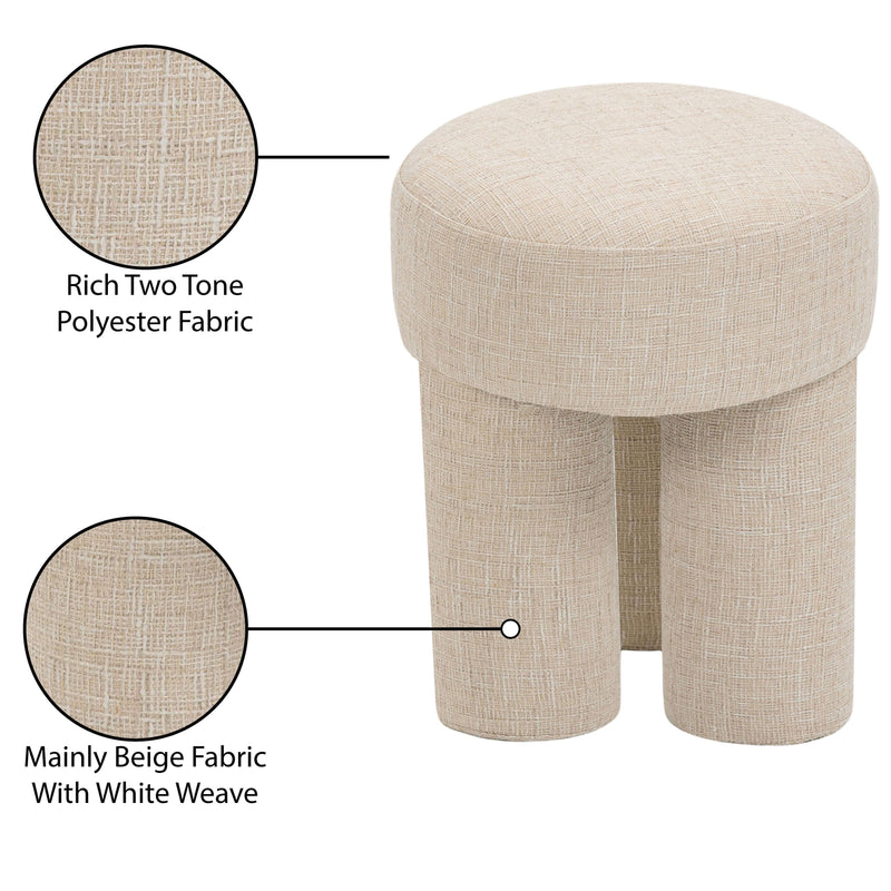 Meridian Larson Beige Polyester Fabric Ottoman/Stool IMAGE 7