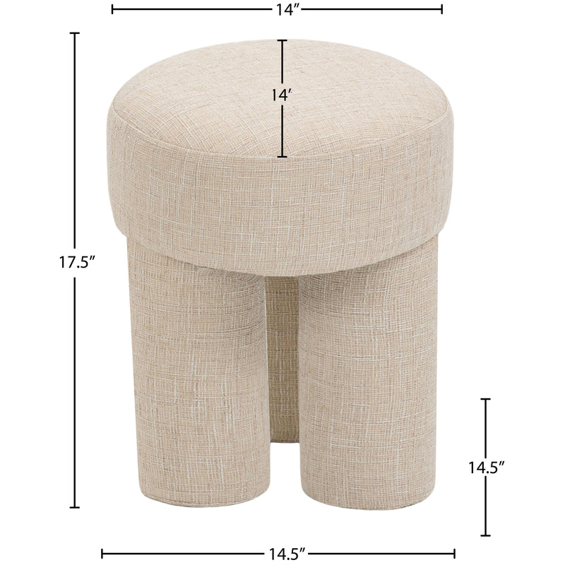 Meridian Larson Beige Polyester Fabric Ottoman/Stool IMAGE 8
