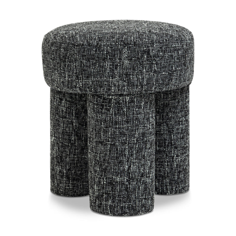 Meridian Larson Black Polyester Fabric Ottoman/Stool IMAGE 1